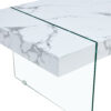 43.3"x23.6" White Marble-Patterned MDF Coffee Table with Tempered glass legs.Suitable for Living Room.It can be used not only as a coffee table but also as a side table or display stand.