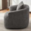 360° Swivel Chair, 38.2" Accent Chair Sofa, Upholstered Swivel Barrel Sofa Chair with a Throw Pillow for Living Room, Bedroom, Office and Hotel, Grey