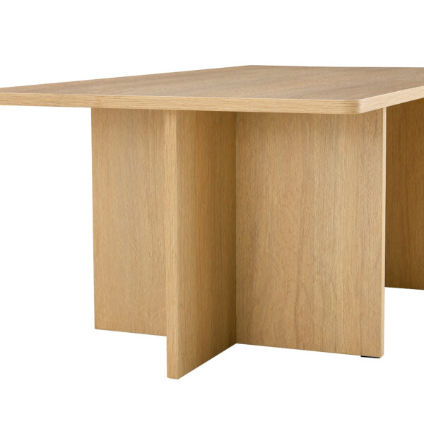 A modern and practical wood colored coffee table. The coffee table is made of medium density fiberboard material and is suitable for living rooms, bedrooms, and study rooms. CT-2O