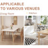 Round clear glass dining table with a unique shape for 4-6 people, with ring-shaped gathered silver metal legs, suitable for desks, kitchens, terraces, dining rooms.