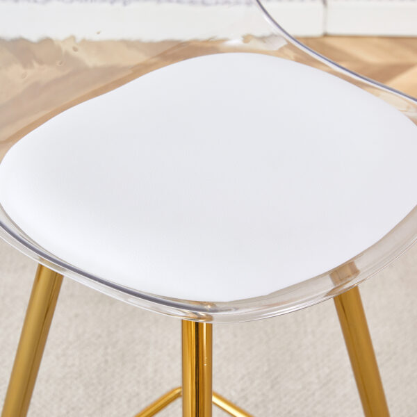 Modern and comfortable upholstered bar chairs, metal legs, small size bar chairs, suitable for part of the crowd, stylish design for dining room, kitchen, terrace and living room chairs.