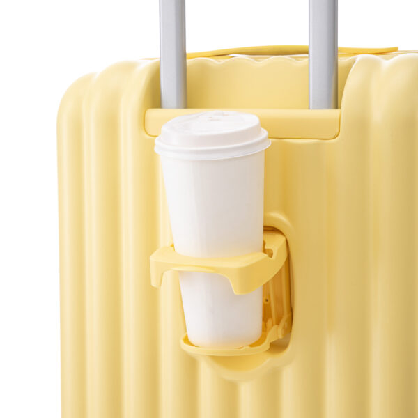 20"/24"/28" 3 pcs/set in ABS Spinner Wheel Luggage, Carry on Suitcase, with Cup Holder & USB Port & Phone Holder (Yellow)