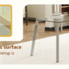 Table and chair set.71 * 35.4 inch rectangular dining table.Tempered Glass Tabletop,Silver 7-shaped Metal Table Legs.Paried With 8 Dark Gray High-quality PU Chairs With Arched Metal Legs.