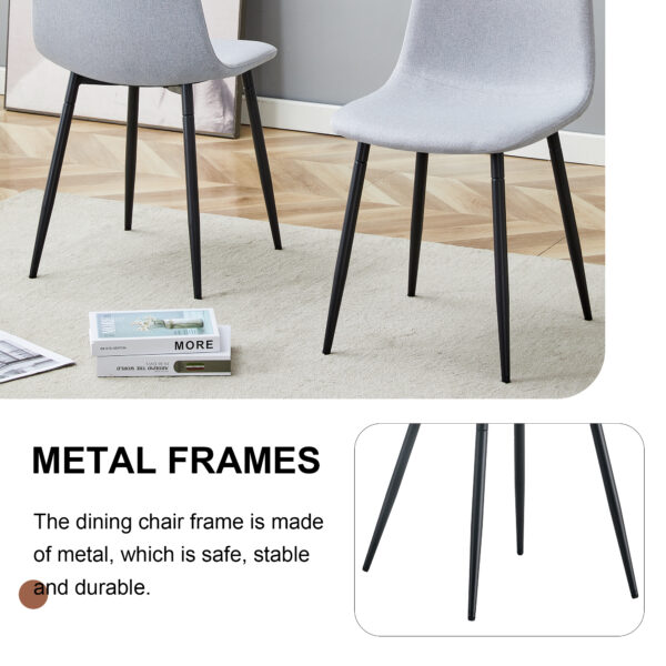 1a5a79a5d72c4ff68d2d0a6beb121aeb_f688128296d829e656276fdba318d57a Comfortable Linen-Cotton Dining Chair Set - Six Pieces in Light Gray.Integrated Seat and Backrest,Linen-Cotton Material,Modern Home Matching.