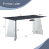 63"x31.5x30" Black Marble-Patterned Slab Dining Table with Stainless Steel Butterfly Legs.The tabletop is designed to be scratch and heat resistant.Slabs Tabletop,Stainless Steels Legs.