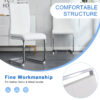 Table and chair set.Elegant Transparent Tempered Glass Dining Set - 71"x35.4" with 8 White PU Chairs with silver C-tube metal leg.