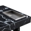 A modern and practical coffee table made of MDF material with black patterns. The fusion of elegance and natural fashion  31.4"*31.4"*12"