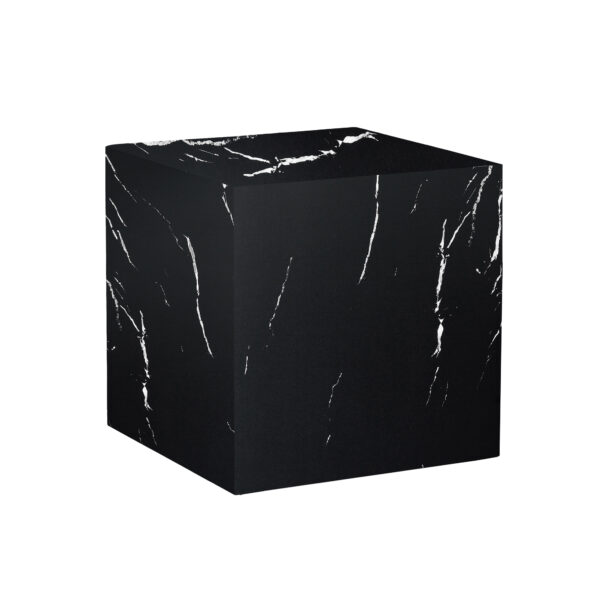 1b3980742921410fb7bb9fc592702c0f_24e920add373a8e53abd1c320b122735 15.7*15.7*15.7 Inch Black Marble Texture MDF Coffee Table - Luxurious Design, Perfect Living Room Accent.Cube fashion texture design coffee table, suitable for various situations and scenes.