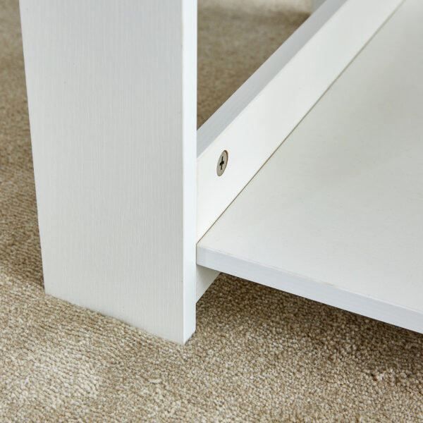 1b46383360e54822bcd3f1b290a4c5db_25f486ef720b4dfcc5a28d7759b6f1f0 A modern and practical white coffee table. The double layered coffee table is made of MDF material,. Suitable for living room, bedroom, and study. CT-16