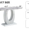 Modern minimalist light gray MDF material rectangular counter bar table 47.2 "x 18" x 29.5 "for bedroom bedside entrance, house balcony, office bathroom BT-1280 W1151S00649