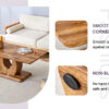 Modern Minimalist Wood-Tone MDF Coffee Table Set (Square + Rectangular)Wood color,MDF coffee table,wood-colored textured decal,side table.