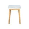 White sintered stone tabletop with rubber wooden legs, foldable computer desk, foldable office desk, suitable for restaurants, living rooms, terraces, kitchens