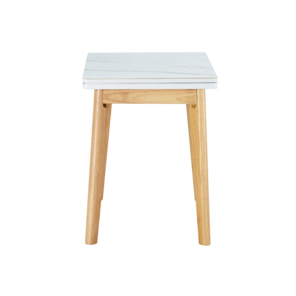 1baae29d63e84090a7357a0bd518230c_20240206_b8a8ca9d774a593a078789a95d284a8c White sintered stone tabletop with rubber wooden legs, foldable computer desk, foldable office desk, suitable for restaurants, living rooms, terraces, kitchens
