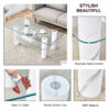 Modern minimalist double layered transparent tempered glass coffee table and coffee table, paired with white MDF decorative columns. Computer desk. Game table. CT-X02