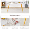 Modern minimalist dining table. White imitation marble pattern SINTERED STONE desktop with golden metal legs.62.2"*34.6"*30" F-001