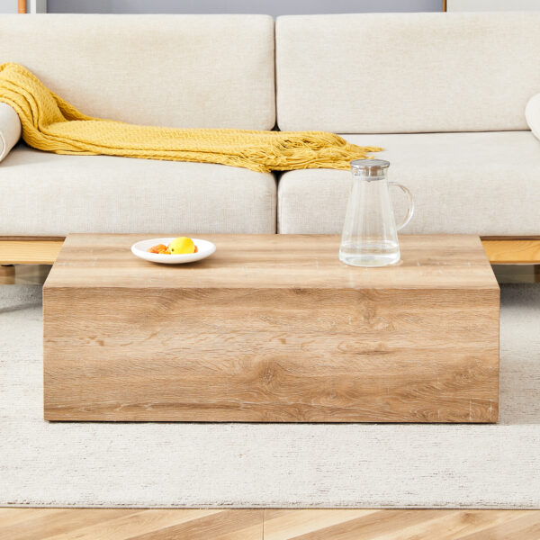 1c6ed229d8c746d68217863316b7f8e7_1d0311790866c8b91955dc63d1022861 Elevate your living space with this modern MDF coffee table that showcases smooth, light wood color texture patterns. It is characterized by stylish design.39.3*23.6*12
