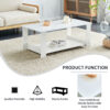 A modern and practical white coffee table. The double layered coffee table is made of MDF material,. Suitable for living room, bedroom, and study.CT-16