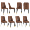 Brown Suede-like Velvet Dining Chair Set (Eight Pieces)Black Metal legs,dinning chairs,brown.Bring a comfortable home experience to the kitchen, bedroom, and office.W1151P211985