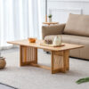 Chinese style log wind Imitation rattan tea table rectangular solid wood coffee  table small family living room tea table
