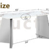 63"x31.5x30" Luxurious Cold Jade Sintered Stone Dining Table with Silver Stainless Steel Butterfly Legs.The tabletop is designed to be scratch and heat resistant.Sintered Stone Tabletop.