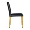 Two Black PU dining chairs, Golden Metal Legs.Simple and versatile, comfortable and accompanied. Exquisite and versatile dining chairs unlock a comfortable new experience.(Set of 2)