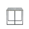 Table and chair set. Modern minimalist grey marble textured MDF dining table with metal frame.Paired with 4 black PU chairs with Black Featuring arched black legs.