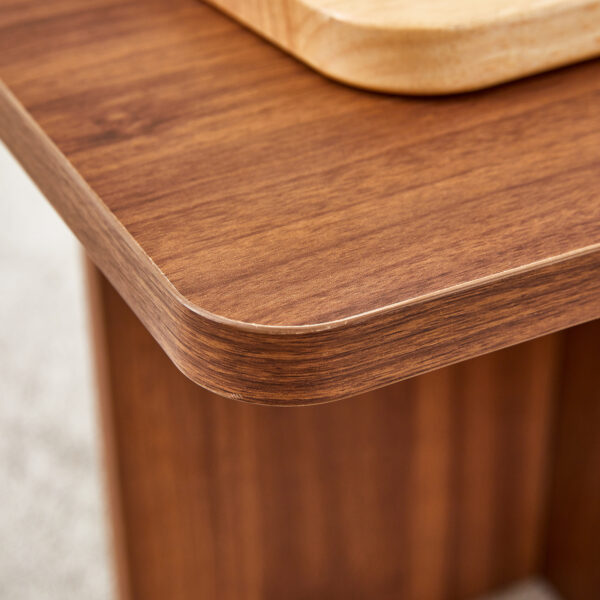 1d7e7847f11e48399c7e815e5b613008_4f43dc30903bbf8ed2eb13a9a218e306 44.8 Inch Walnut Wood Grain MDF Coffee Table - Modern Luxury, Stable Triangular Support.The coffee table is made of medium density fiberboard material and is suitable for living rooms, bedrooms,etc.