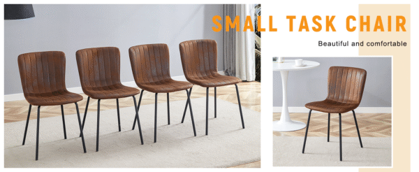 1d850227f97945c1a185d8ccc87f4188_15193fc9cd604624abd5499c7b07e8ee Luxury Minimalist Chairs - A set of 4 high quality dining chairs with black metal legs. The integral metal leg structure is suitable for various interior decoration styles.