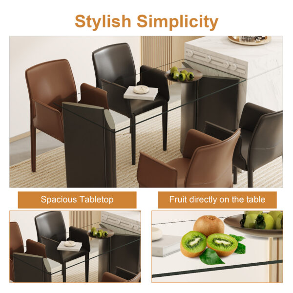 1d9ec5a6406644b7a5bb33a6c89b511a_09b4d6ea1c7687bce894da21cb6b5850 ONLY Separate Glass Tabletop.24*48 inch Rectangular heat-resistant Transparent Tempered glass Tabletop.Suitable for various occasions such as kitchens and restaurants.Transparent,24*48*0.31 inch.