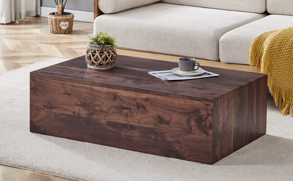 1dc7e852f640426db2f860b02d08b420_23d24e93628b817f63eeebda958fb9b1 39.3*23.6*12 Inch Walnut Wood Grain MDF Coffee Table - Luxurious Design, Perfect Living Room Accent.Fashion texture design coffee table, suitable for various situations and scenes.