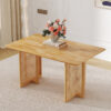 Chinese country retro solid wood dining table, simple modern imitation rattan dining table, wooden dining table.Suitable for dining room, living room, office.Natural Style Solid Wood Dining Table.