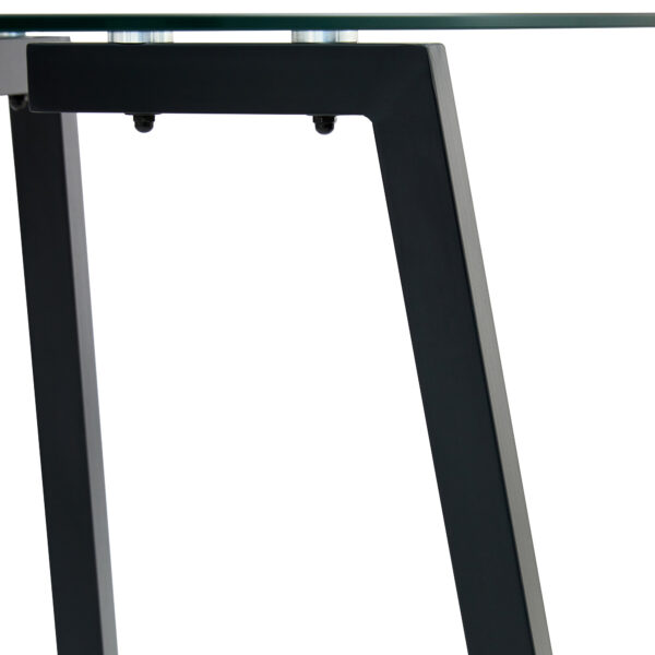 1e09647b0e114febb901b0acc275bceb_20240207_da14f79eb2022fb66752f1f25c0ab4f6 Modern simple style round transparent tempered glass table, tempered glass table top, black metal legs, suitable for kitchen, dining room and living room, 40 "*40" *29.5 "1123r