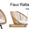 Modern 3-Piece Set: 17.7" Anti-Spill Round Coffee Table + 2 Rattan Swivel Chairs, Outdoor Patio Furniture for Tea Time.Suitable for Various Outdoor Venues.3-piece Set Packaged As A Single Package.