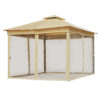 TREXM 10x12 Outdoor Gazebo Tent with Double Roofs, Patio Gazebo with Mosquito Netting, Patio Canopy for Backyard, Garden, Lawn and Deck (Beige)