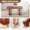 Chinese country retro solid wood dining table,simple modern imitation rattan dining table.Suitable for dining room, living room, office.Natural Style Walnut Solid Wood Dining Table.