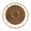 HOLLOW EDGE RETRO ART PINE SIDE TABLE, ANTIQUE GOLD + NATURAL COLOR