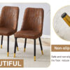 Table and chair set.Industrial Style Walnut-Colored Rectangular Dining Table - 71"x39.3" Large Size.Paired with 8 Brown Suede Chairs.Brown armless dining chair,Suitable for kitchen,Dining room,etc.