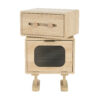 MDF CREATIVE ROTATABLE ROBOT STORAGE SIDE TABLE, NATURAL COLOR