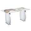 Table and chair set.63*31.4 Inch Pandora Patterned Sintered Stone Dining Table Set - 4 Dark Gray Chairs With Silver Metal Legs.Modern Light Luxury.Perfect For Dinner Room,Meeting Room,Kitchen,etc.