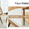 Modern 3-Piece Set: 17.7" Anti-Spill Round Coffee Table + 2 Rattan Swivel Chairs, Outdoor Patio Furniture for Tea Time.Suitable for Various Outdoor Venues.3-piece Set Packaged As A Single Package.