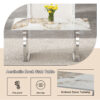Modern rectangular dining table, imitation marbled rock plate table top, stainless steel table legs, suitable for kitchen, dining room, living room 63 inches * 31.4 inches.