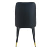 Modern Two-Tone PU Dining Chairs - White and Black spliced chairs With Gold Decorated Legs.White and Black spliced,Black Metal Legs,Set of 4 chairs.