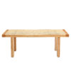 Modern and minimalist rectangular rattan tabletop with rubber wooden legs, imitation rattan woven Chinese side table, suitable for small rectangular tables in living rooms, dining rooms, and bedrooms