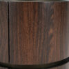 MDF ITALIAN HIGH-GRADE DOUBLE-LAYER STORAGE ROUND SIDE TABLE, BROWN AND BLACK COLOR