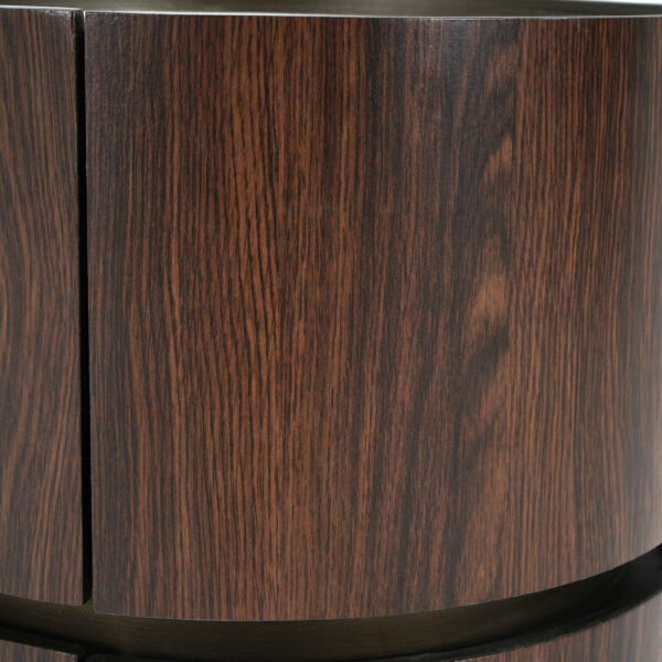 20d76e2989c344f087bf06510b6a6fc5_509f0feaa774eda160b0abd5c2b06a24 MDF ITALIAN HIGH-GRADE DOUBLE-LAYER STORAGE ROUND SIDE TABLE, BROWN AND BLACK COLOR