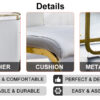 Table and chair set.Large modern rectangular table with 0.4 inch patterned glass tabletop and large MDF table legs.Comes with 8 chairs with faux leather cushioned seats and golden metal legs.