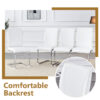 Table and chair set.63"*35.4" White Imitation Marble Pattern MDF Dining Table Set - 4 Soft and Comfortable White PU Chair With Arched Metal Silver Leg.Create Your Exclusive Low-Key Luxury Space.