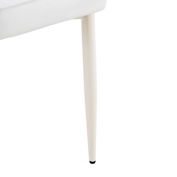 2205c4d14b214e7894c91b0624fc6a69_18973ee157e329341ee3cf84f888c6ea Table and chair set.Hourglass-Shaped Stable Small Round Table -31.9" * 31.9" with 4 Cream-Style dining chairs with a vertical line design on backrest.Adding a warm atmosphere to your family.