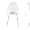 Transparent and stylish ergonomic dining chair unlocks a new experience of lightweight fashion, comfort, and stability. Transparent seat cushion, silver metal legs. One box of three.