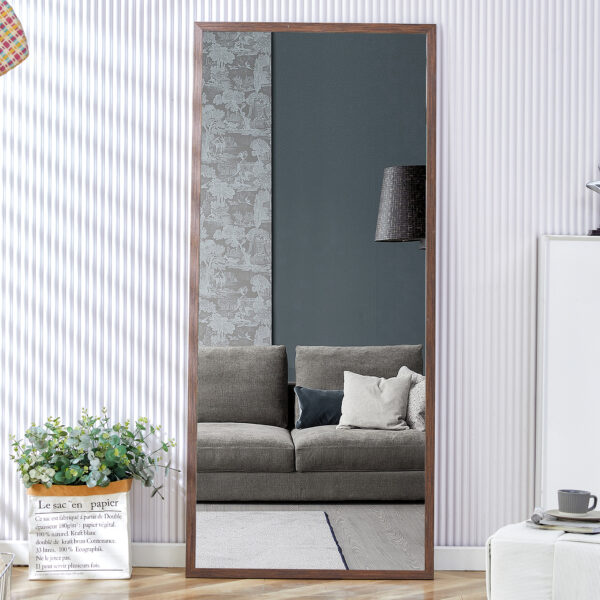 222ea46e39ee4eb19fea6a27aee82b41_20240315_fffb99a872b47c0ce6137c2c7f6e68f0 Fourth generation solid wood frame full-length mirror, dressing mirror, bedroom porch, decorative mirror, clothing store, floor standing large mirror, wall mounted. 71 "* 31.5"